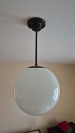 Retro hanglamp met glazen bol, Ophalen, Gebruikt, Glas, Minder dan 50 cm