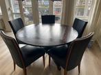 Uitklapbare tafel 5 stoelen, Ophalen, Zo goed als nieuw, Rond, 100 tot 150 cm