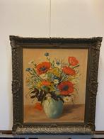 Antiek 1942 Stilleven schilderij goud barok lijst bloemen, Ophalen of Verzenden