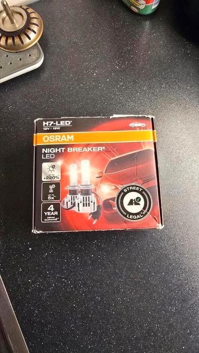 Osram Night Breaker LED H7 set (gebruikt), Auto-onderdelen, Verlichting, Gebruikt, Ophalen of Verzenden