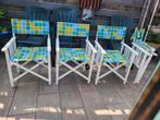 🎁Regisseursstoelen  vouwstoelen Set 4 stoelen en 4 krukjes, Tuin en Terras, Ophalen of Verzenden, Gebruikt, Hout, Inklapbaar