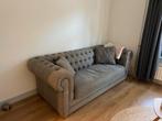 Chesterfield 3 persoons bank, grijs, Huis en Inrichting, Banken | Bankstellen, Ophalen, Gebruikt, Tweepersoons, 75 tot 100 cm