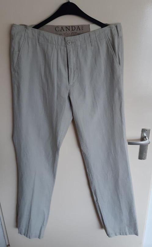 Nieuwe linnen-katoenen heren broek Canda, Kleding | Heren, Broeken en Pantalons, Nieuw, Maat 48/50 (M), Grijs, Ophalen of Verzenden