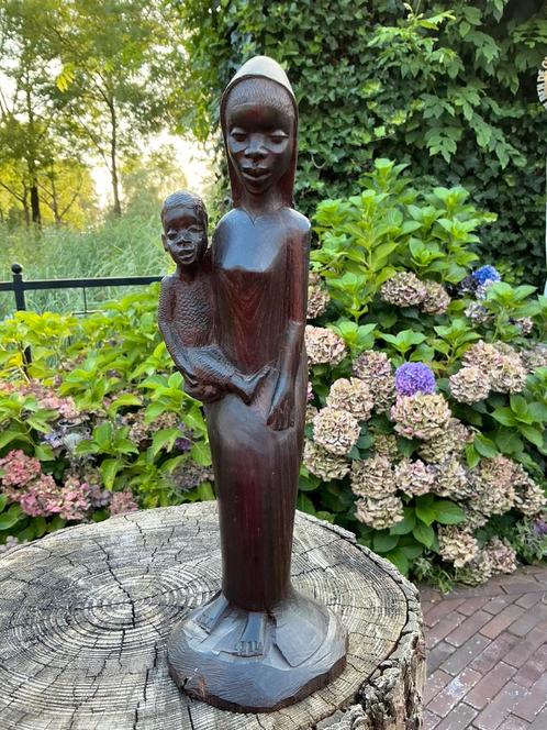 Mooi oud houten Afrikaans Mariabeeld ❤️ Maria met kindje, Antiek en Kunst, Antiek | Religie, Ophalen of Verzenden