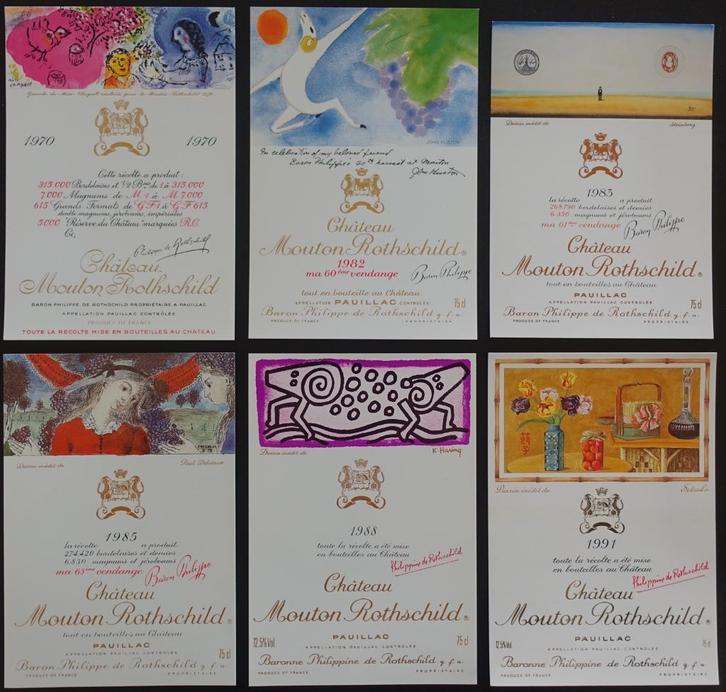 Chateau Mouton Rothschild ansichtkaarten, Verzamelen, Wijnen, Nieuw, Rode wijn, Frankrijk, Ophalen of Verzenden