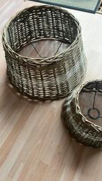 Rieten rotan lampenkappen staande lampen set, Ophalen, Rond