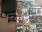 PS3 met spellen, Ophalen of Verzenden, Gebruikt, Met 2 controllers, Slim