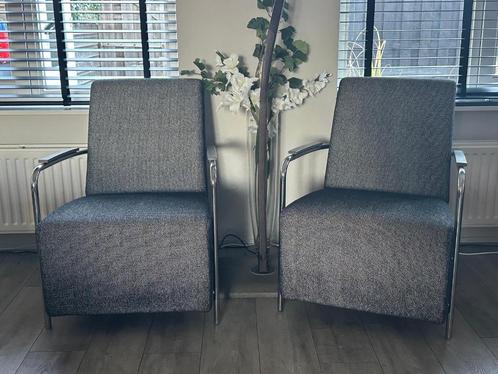 Gelderland fauteuils 7720 by Jan des Bouvrie in nieuwstaat, Huis en Inrichting, Fauteuils, Zo goed als nieuw, Hout, Metaal, Stof