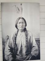 Groot op staal gedrukt schilderij Sitting Bull, Ophalen, 125 cm of meer, Zo goed als nieuw, Schilderij