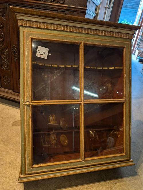 Antiek beschilderd hang kastje €130, Antiek en Kunst, Antiek | Meubels | Kasten, Ophalen