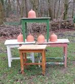 Oude brocante houten tuin tafel tuintafel sidetable, Huis en Inrichting, Tafels | Sidetables, Gebruikt, Ophalen