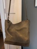 Leren grijze schoudertas Fred de la Bretonière, Ophalen of Verzenden, Zo goed als nieuw, Grijs, Handtas