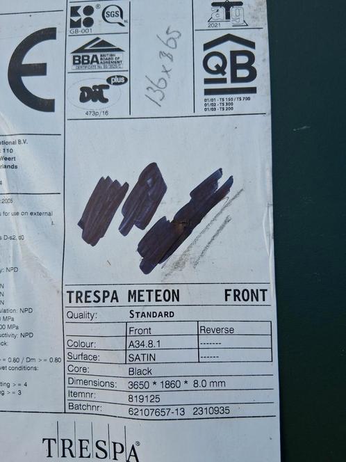 Trespa Meteon A34.8.1 136x365x8, Doe-het-zelf en Verbouw, Overige Doe-het-zelf en Verbouw, Zo goed als nieuw, Ophalen