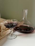 Decanteerfles met 3 vintage wijnglazen, Ophalen of Verzenden