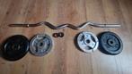 EZ Bar Halterstang met Gewichten - 30mm, Sport en Fitness, Ophalen, Gebruikt, Rug, Halterset
