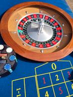 Casino roulette tafel roulette wiel compleet met fiches, Ophalen, Zo goed als nieuw