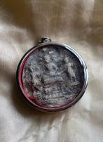 Prachtig erg oud Boeddha amulet in draagetui - 6 cm diameter, Ophalen of Verzenden
