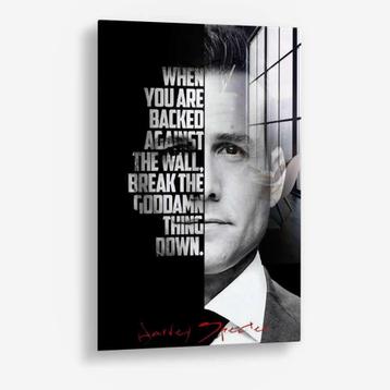 Schilderij glas Harvey Specter beschikbaar voor biedingen