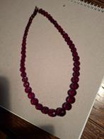 Halssnoer granaat met zilver sluiting, Ophalen of Verzenden, Zilver