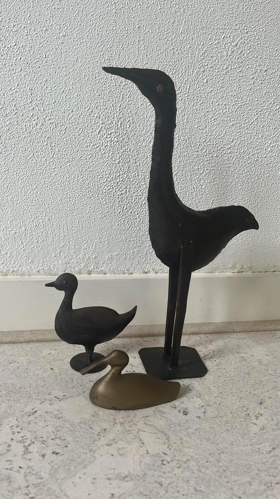 Metalen eenden/vogels verzameling, vintage-brocante, Verzamelen, Beelden en Beeldjes, Zo goed als nieuw, Dier, Ophalen of Verzenden