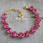 Armband Alison "Fuchsia" met Swarovski Crystal, Met kristal, Overige materialen, Verzenden, Nieuw
