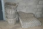 Rieten manden en rieten hondenmand – set of los, Ophalen, Gebruikt, Mand, Rond