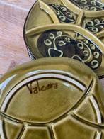 Set groene borden - vintage retro servies Valcara, Ophalen, Gebruikt, Keramiek, Onbekend