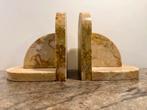 Set vintage boekensteunen marmer Art Deco, beige/roze, Ophalen of Verzenden