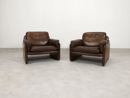 Set of De Sede DS61 fauteuils, Huis en Inrichting, Fauteuils, Gebruikt, Hout, Leer, 50 tot 75 cm, 75 tot 100 cm, Verzenden