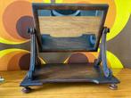 Antieke 19e eeuws houten kantelbare spiegel voor koptafel, Ophalen of Verzenden, Rechthoekig, Minder dan 50 cm, Minder dan 100 cm