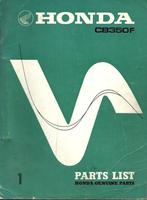 Honda CB350 F parts list (3338z) motor onderdelenboek, Ophalen of Verzenden, Honda