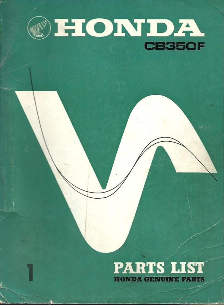 Honda CB350 F parts list (3338z) motor onderdelenboek, Motoren, Handleidingen en Instructieboekjes, Honda, Ophalen of Verzenden