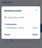 Dagkaart NS - Gehele dag reizen!!! Digitale kaarten!, Eén persoon, Trein, Algemeen kaartje