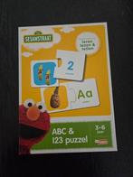Sesamstraat ABC & 123 Puzzel - Leerzaam en Leuk!, Ophalen of Verzenden, Meer dan 50 stukjes, Zo goed als nieuw, 2 tot 4 jaar