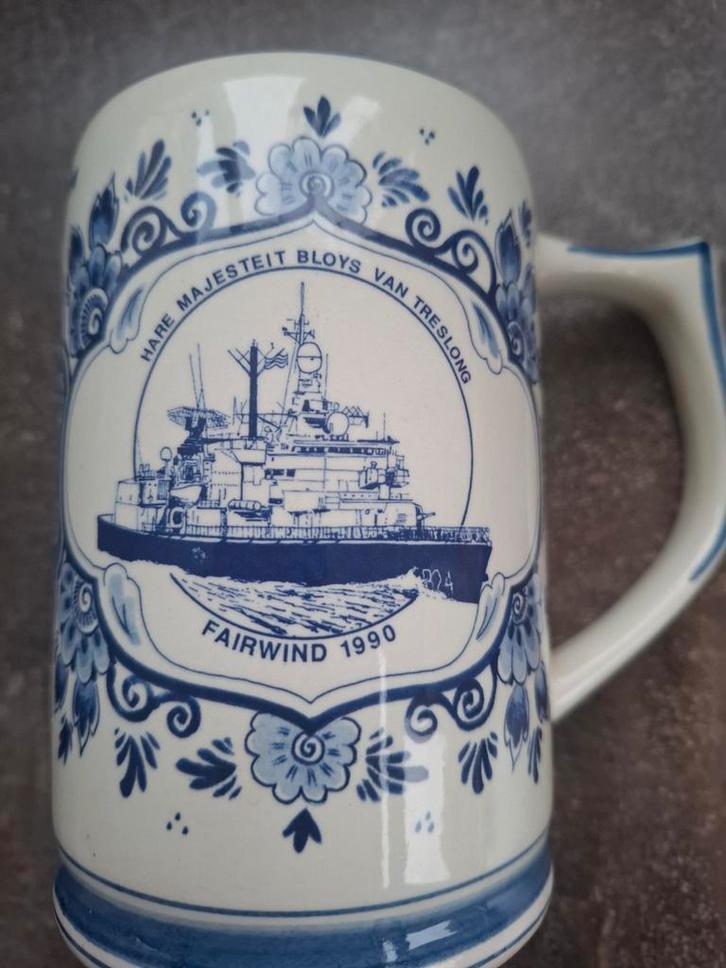 Heineken bierpul Delfts Blauwe Fairwind 1990 vintage, Verzamelen, Biermerken, Zo goed als nieuw, Pul(len), Overige merken, Ophalen of Verzenden