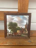 Wandtegel decoratief tegeltje Rako | kasteel boot mensen, Ophalen of Verzenden