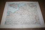 Antieke kaart - Noord-Frankrijk - 1901 !!, Boeken, Atlassen en Landkaarten, Gelezen, Frankrijk, Ophalen of Verzenden