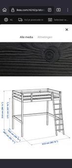 Ikea hoogslaper  kleur zwart, Huis en Inrichting, Ophalen, Gebruikt, Hoogslaper, 160 tot 180 cm
