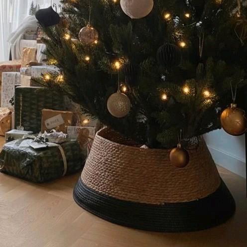 Kerstboomrok House of Seasons H26 x Ø58 cm Zeegras Zwart, Diversen, Kerst, Nieuw, Ophalen