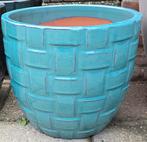 Nieuwe grote keramische bloempot met gevlochten motief 29 Lt, Tuin en Terras, Bloempotten, Ophalen, 40 cm of meer, Rond, Nieuw