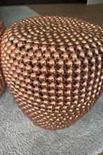 Templar Copper Beaded Barrel Side Tables, Huis en Inrichting, Tafels | Sidetables, Ophalen of Verzenden, Zo goed als nieuw, 25 tot 50 cm