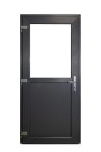 Kunststof 1/2-glas Buitendeur | 98 X 215 Cm | Mat Zwart RAL, Niet ingevuld, Kunststof, 80 tot 100 cm, 215 cm of meer