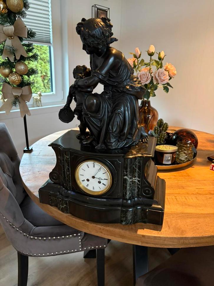 Super mooie grote Franse pendule met beeld. ., Antiek en Kunst, Antiek | Klokken, Ophalen