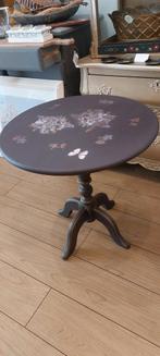Bijzettafel / Wijntafel Gerestyled aubergine, Minder dan 55 cm, Gebruikt, Rond, Gerestyled