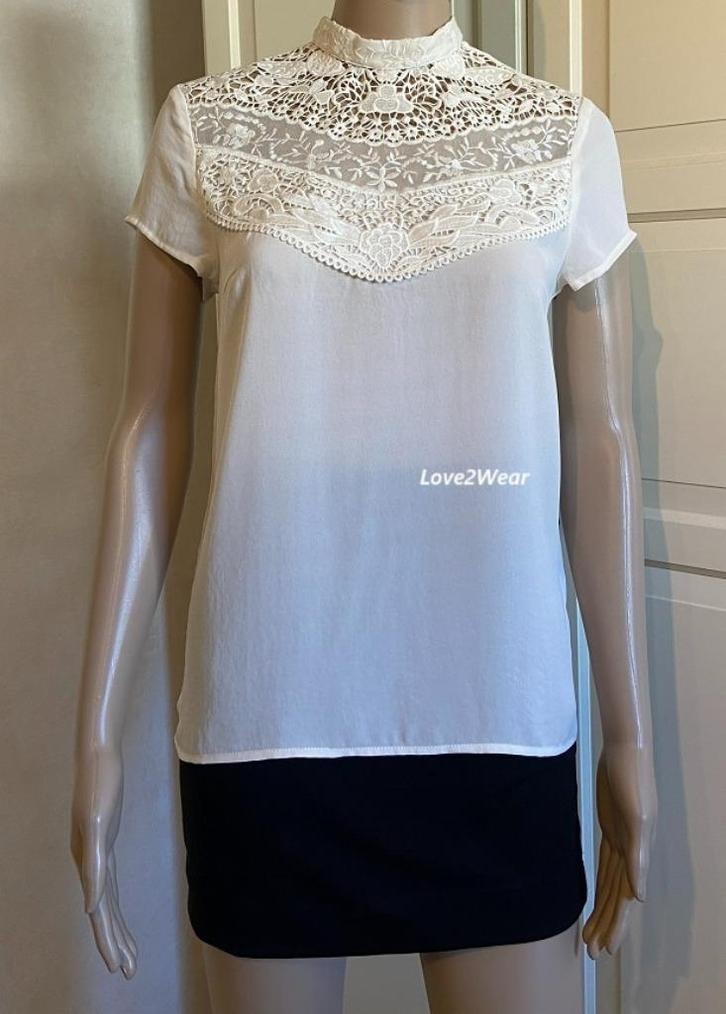 Top met kant H&M, Kleding | Dames, Tops, Nieuw, Maat 34 (XS) of kleiner, Korte mouw, Ophalen of Verzenden