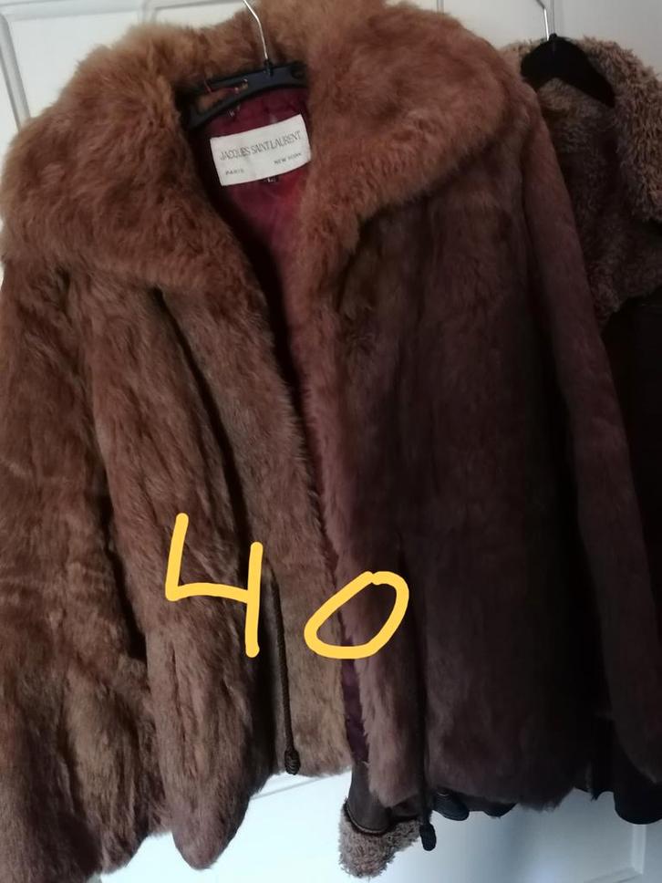 Echte Konijnenbont Jas - ZGAN, Kleding | Dames, Jassen | Zomer, Zo goed als nieuw, Maat 38/40 (M), Bruin, Ophalen