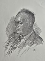 Portret Prof. Hoitink - Potloodtekening Otto Dicke, Ophalen of Verzenden