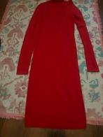 Rode jurk met lange mouwen - Maat s/m, Kleding | Dames, Jurken, Maat 38/40 (M), Ophalen of Verzenden, Zo goed als nieuw, Knielengte