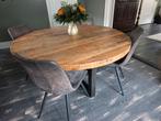 Ronde Eettafel met 4 Stoelen, Huis en Inrichting, Tafels | Eettafels, Ophalen, Rond, 100 tot 150 cm, 100 tot 150 cm