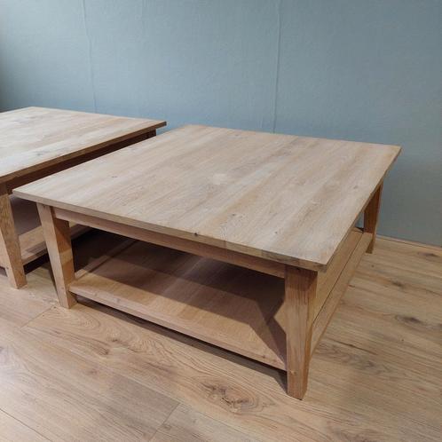 Massief Eiken Salontafel Onbehandeld, Huis en Inrichting, Tafels | Salontafels, Zo goed als nieuw, Minder dan 50 cm, 50 tot 100 cm